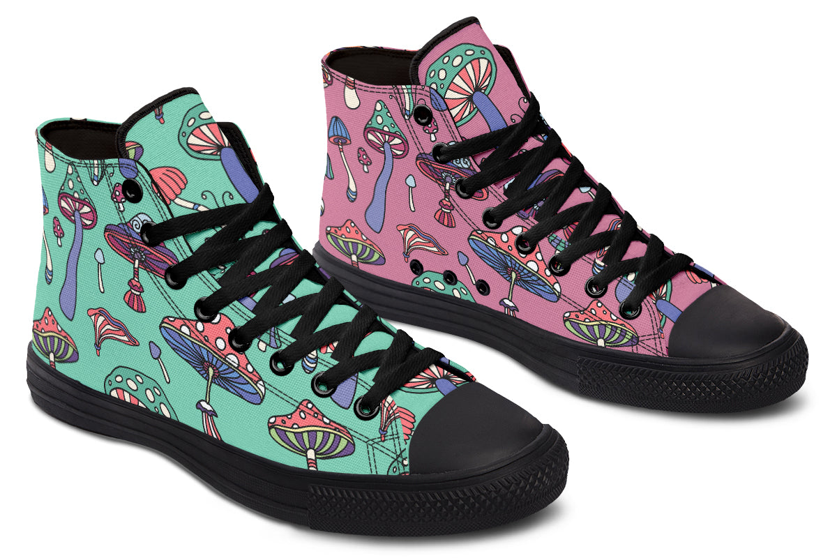 Mismatched Mushrooms High Tops - Offbeat Sweetie