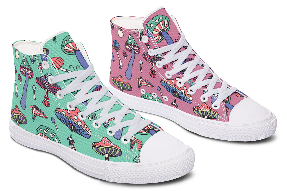 Mismatched Mushrooms High Tops - Offbeat Sweetie