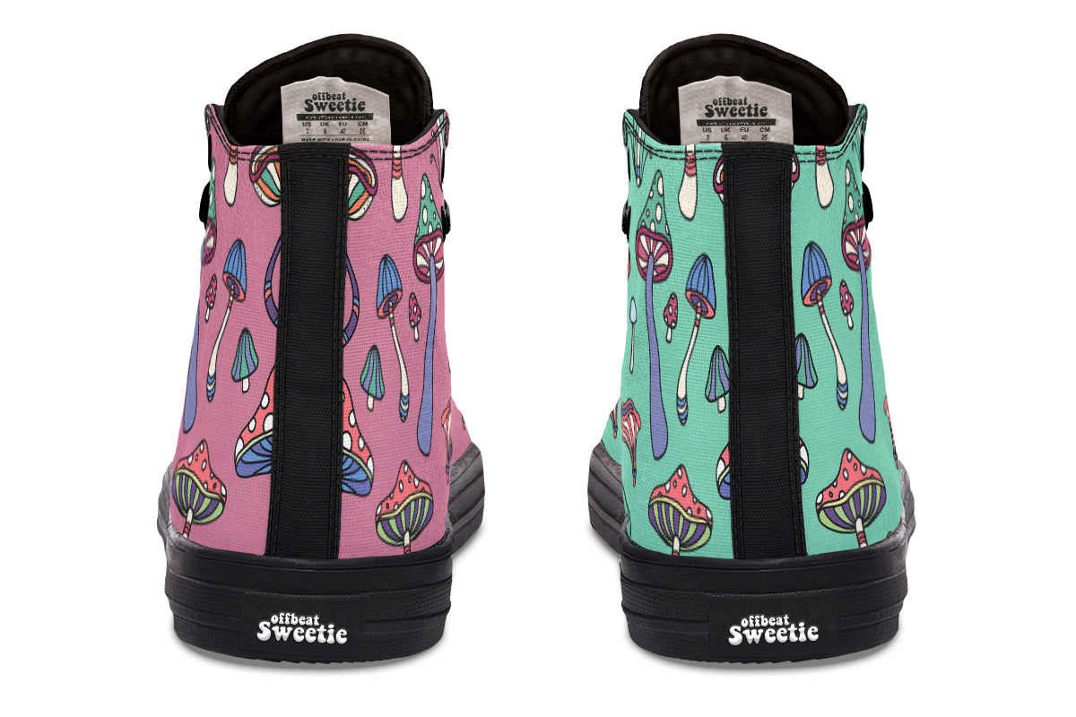Mismatched Mushrooms High Tops - Offbeat Sweetie