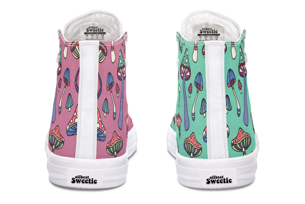 Mismatched Mushrooms High Tops - Offbeat Sweetie