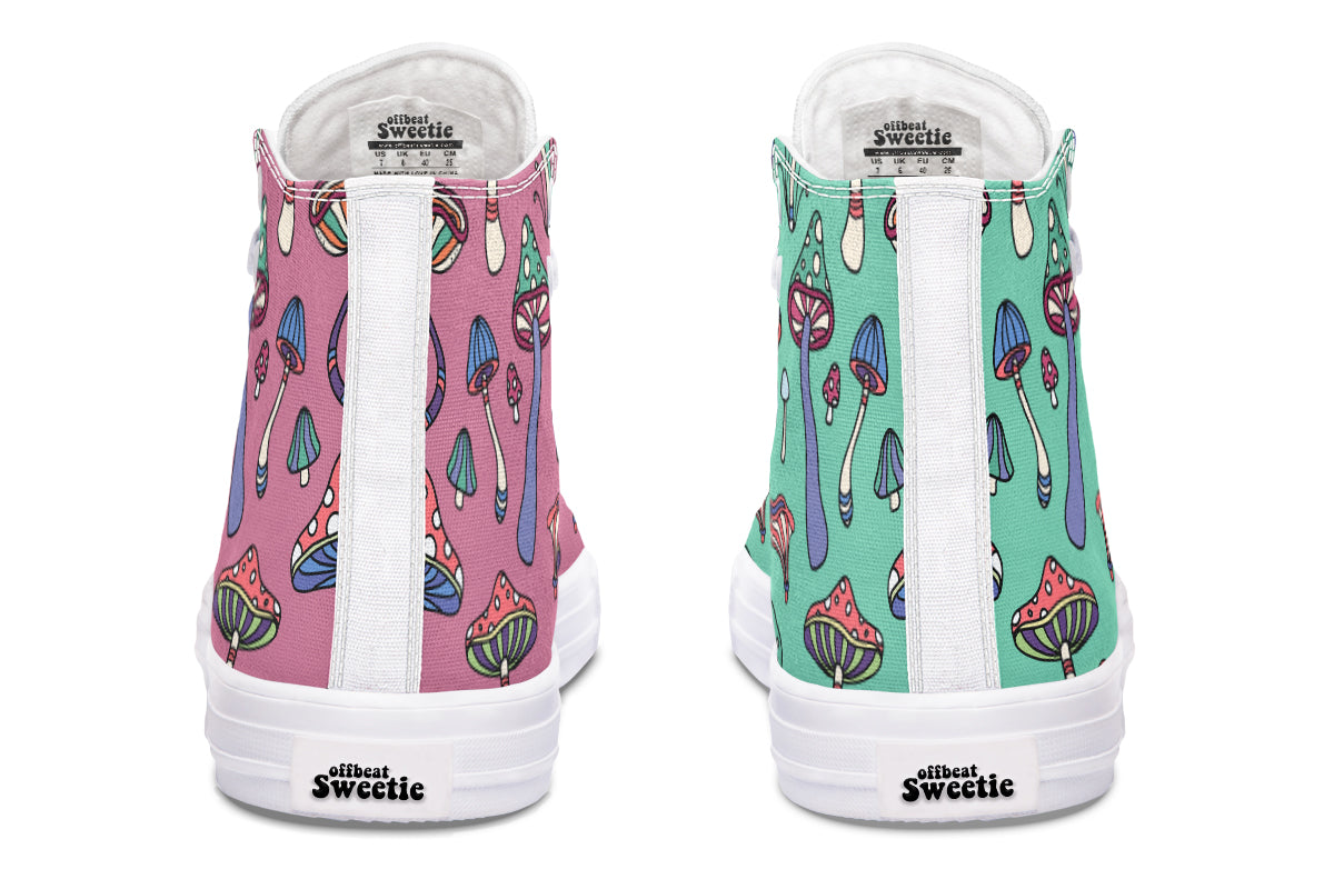 Mismatched Mushrooms High Tops - Offbeat Sweetie