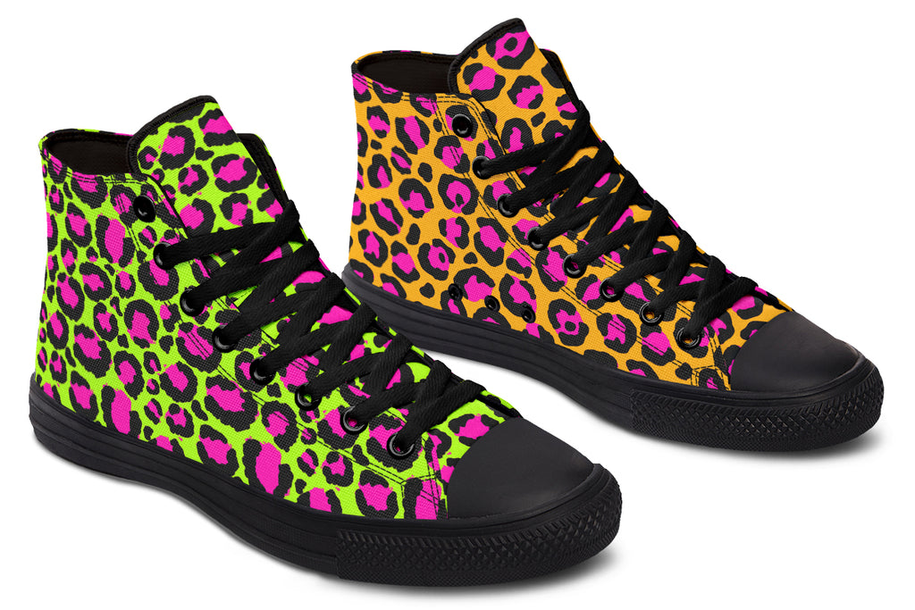 Neon Leopard x Neon Safari Mismatch High Tops