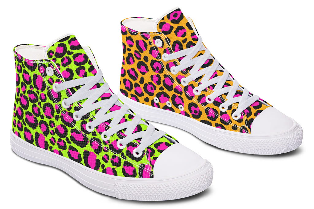 Neon Leopard x Neon Safari Mismatch High Tops
