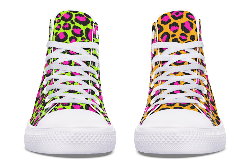 Neon Leopard x Neon Safari Mismatch High Tops