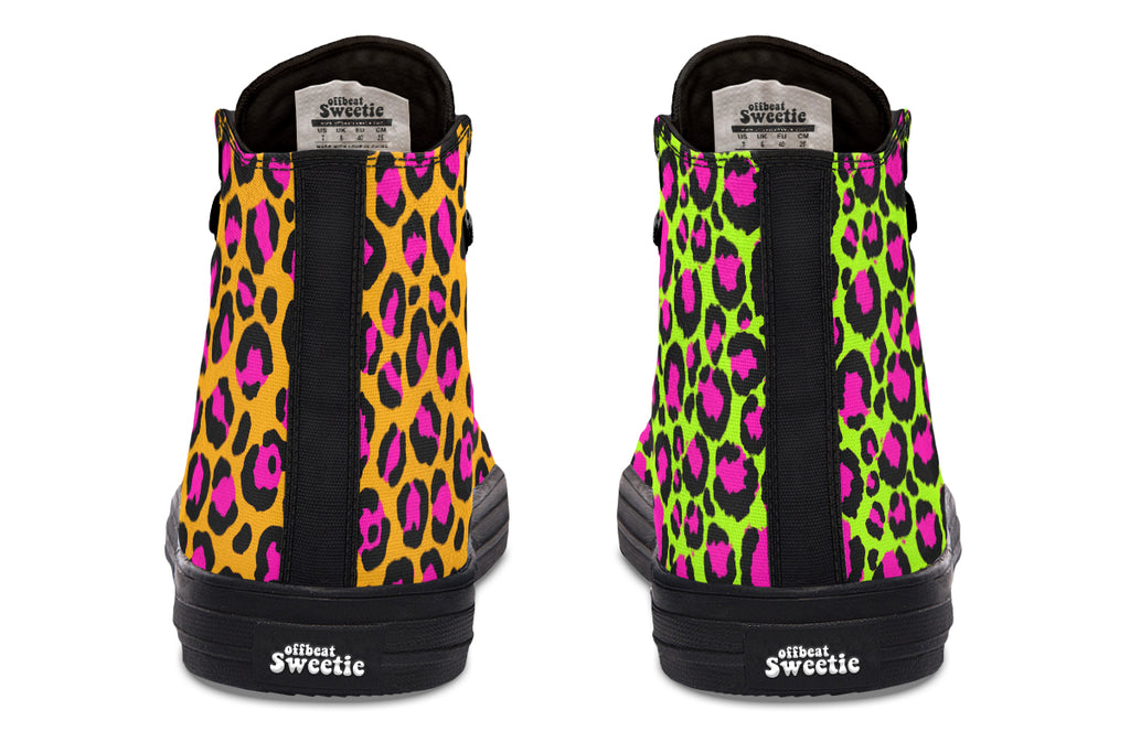 Neon Leopard x Neon Safari Mismatch High Tops (Wide)