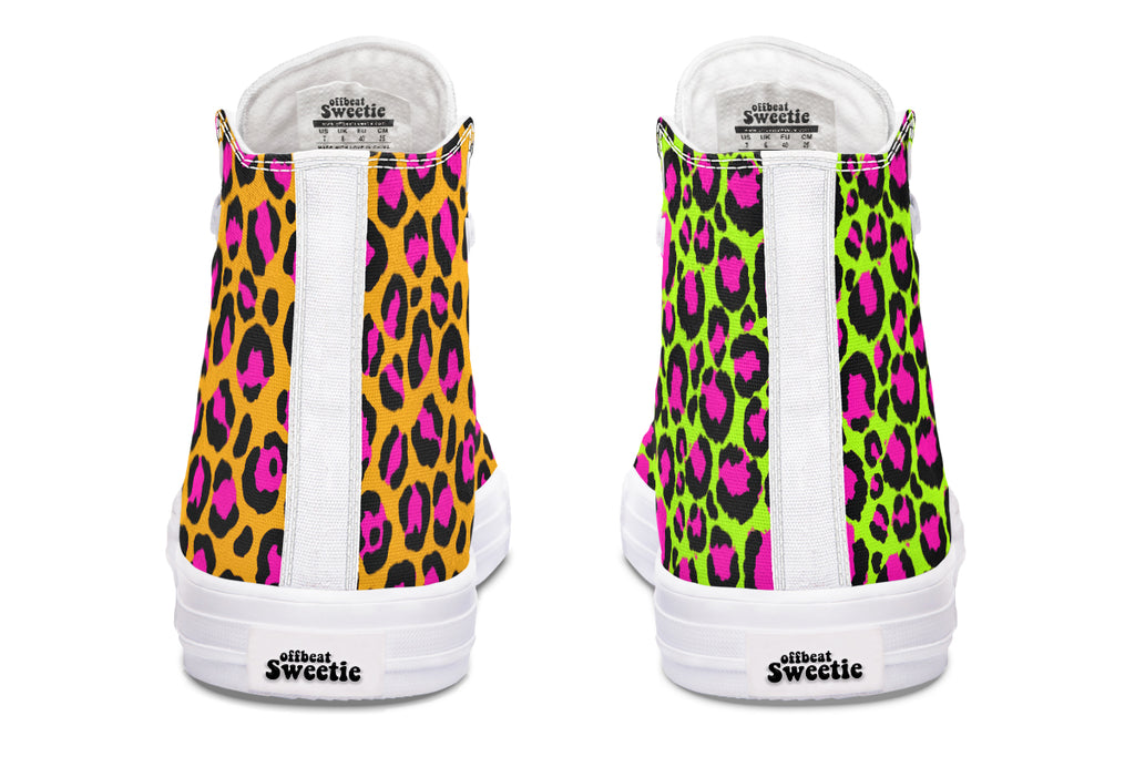 Neon Leopard x Neon Safari Mismatch High Tops (Wide)