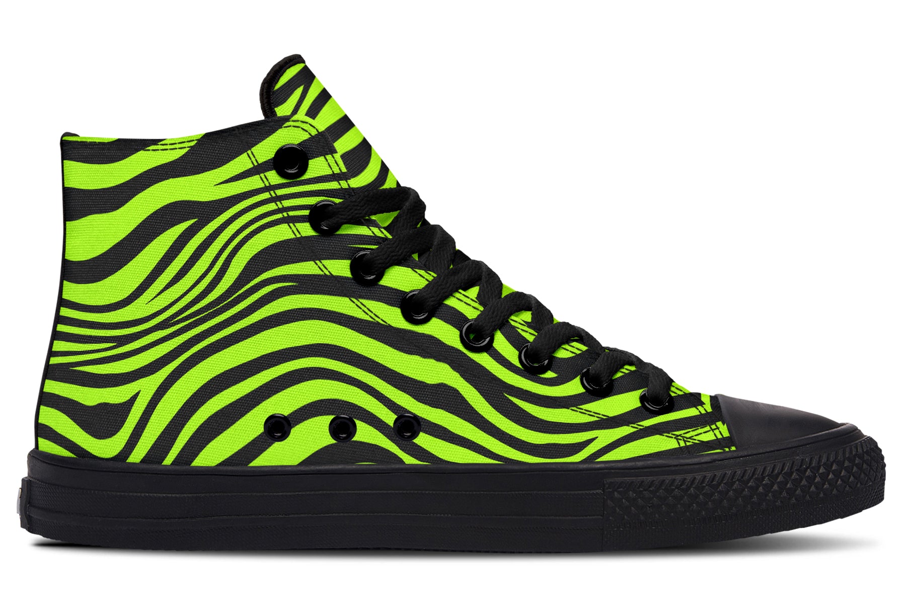 Neon Leopard x Neon Zebra Green Mismatch High Tops