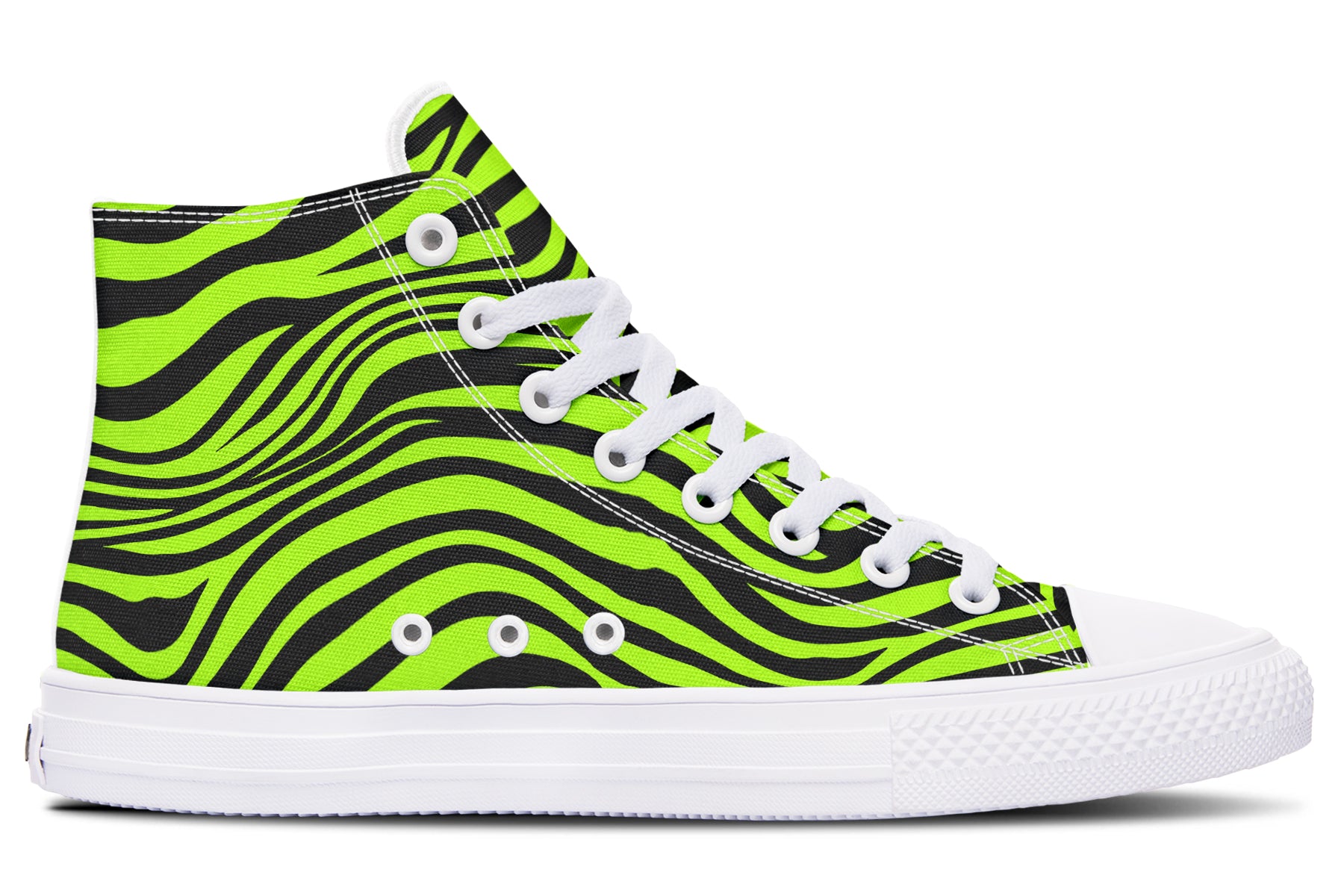 Neon Leopard x Neon Zebra Green Mismatch High Tops