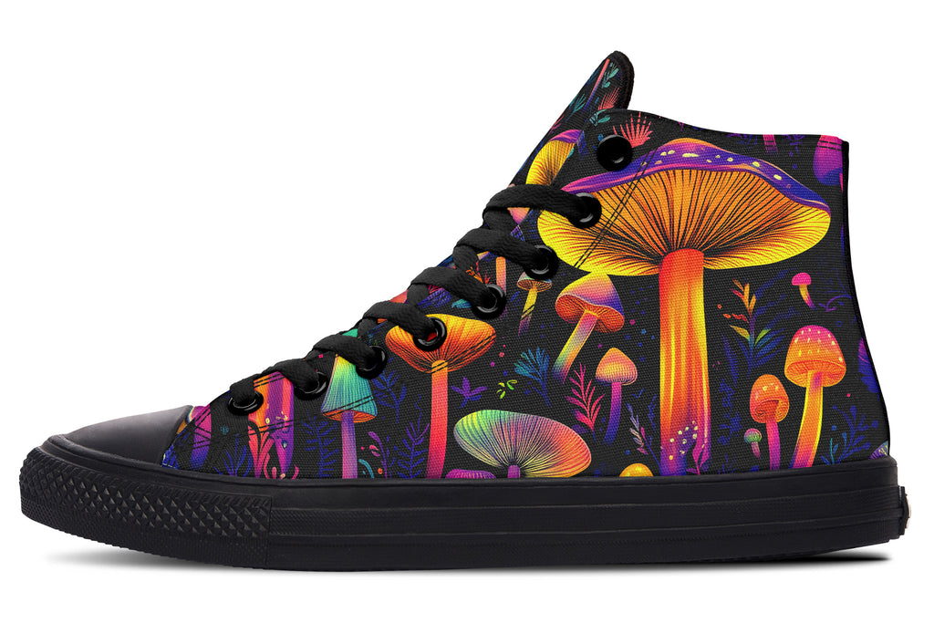 Neon Mushrooms High Tops (Wide)