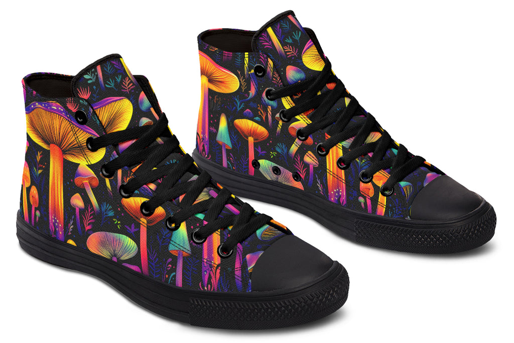 Neon Mushrooms High Tops - Offbeat Sweetie
