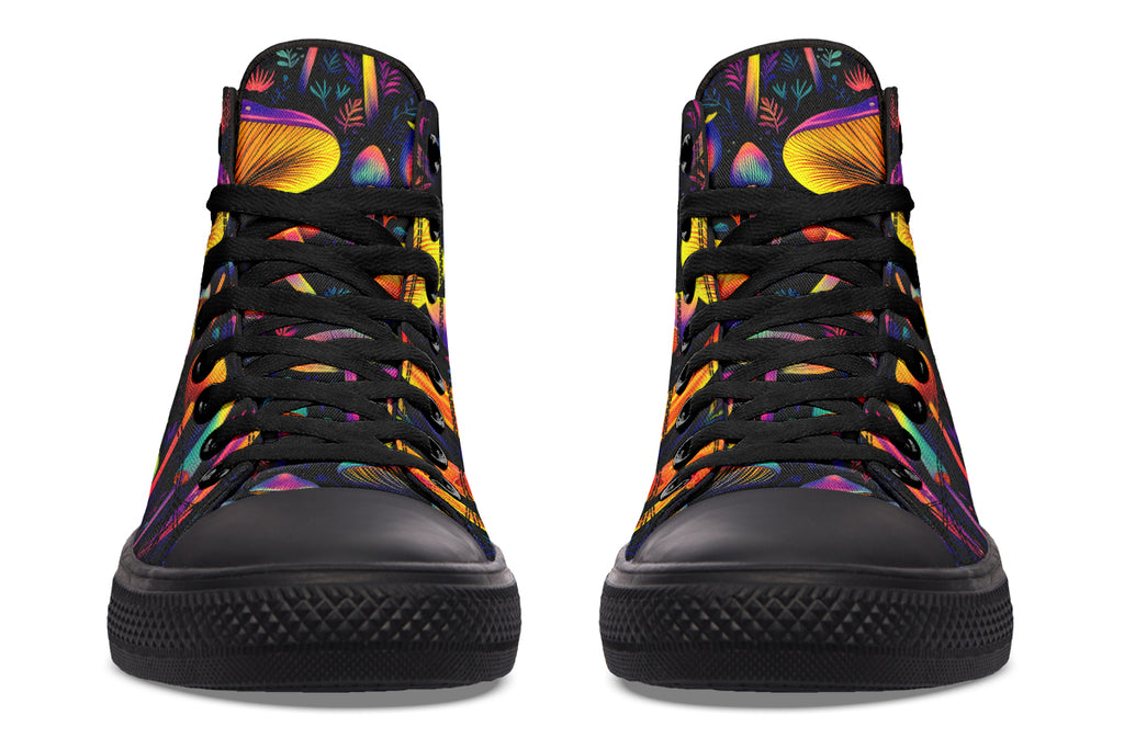 Neon Mushrooms High Tops - Offbeat Sweetie