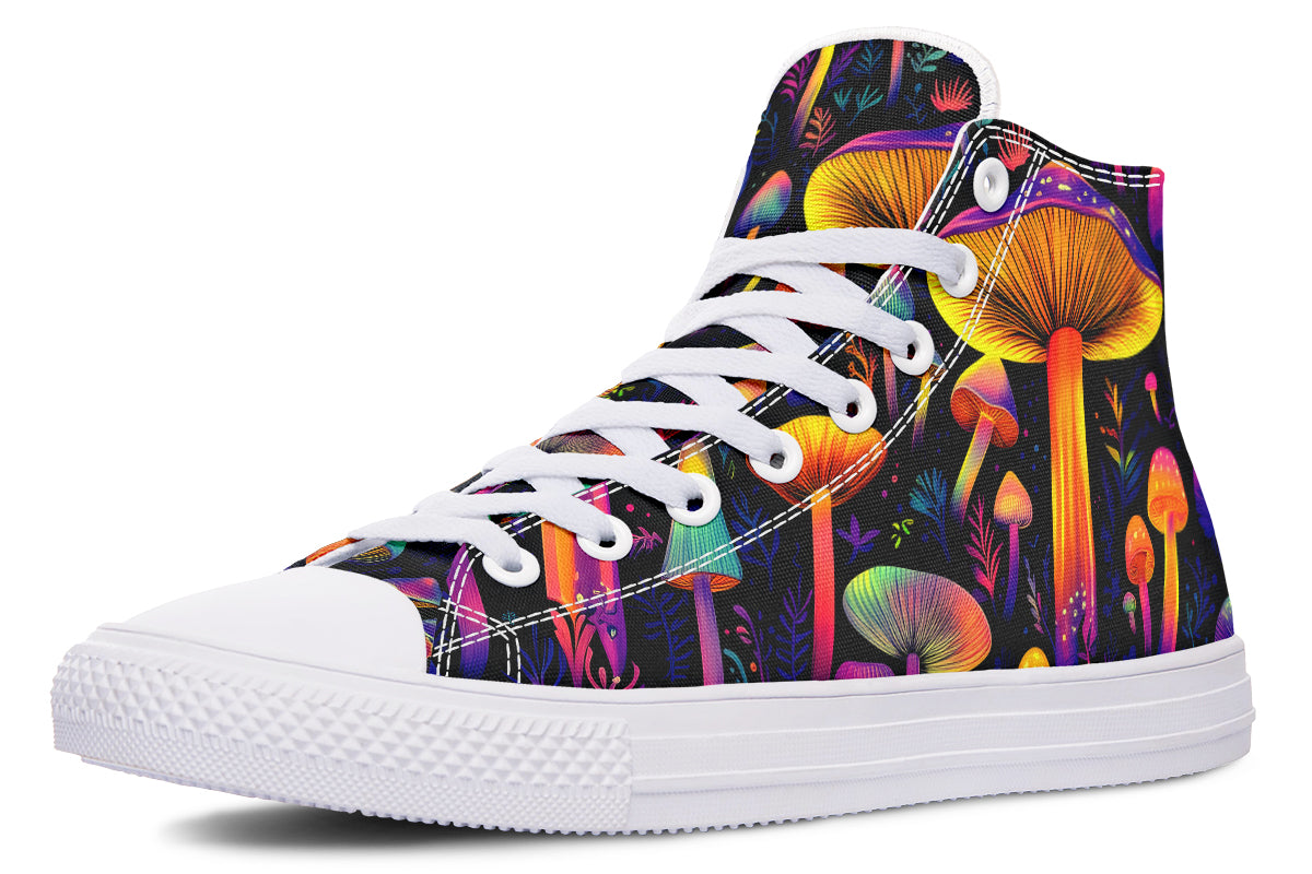 Neon Mushrooms High Tops - Offbeat Sweetie