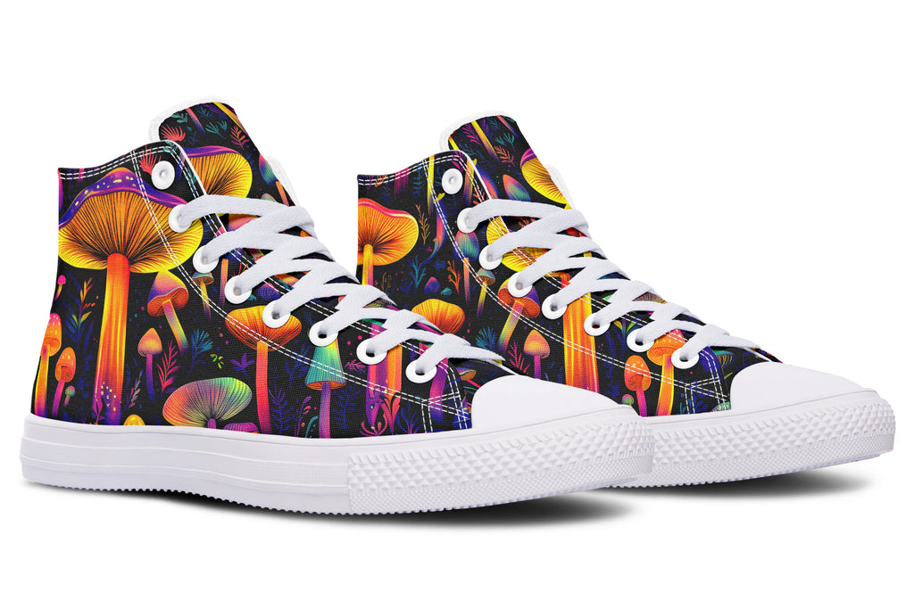 Neon Mushrooms High Tops - Offbeat Sweetie