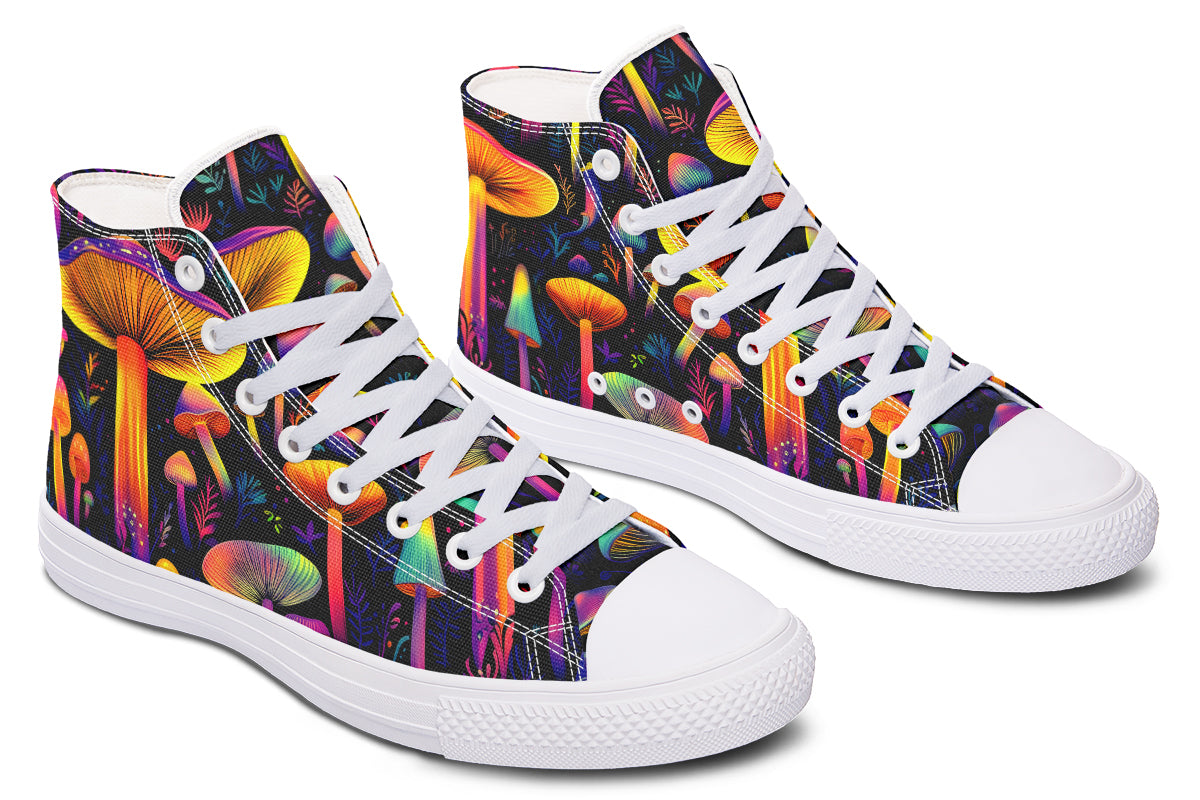 Neon Mushrooms High Tops - Offbeat Sweetie