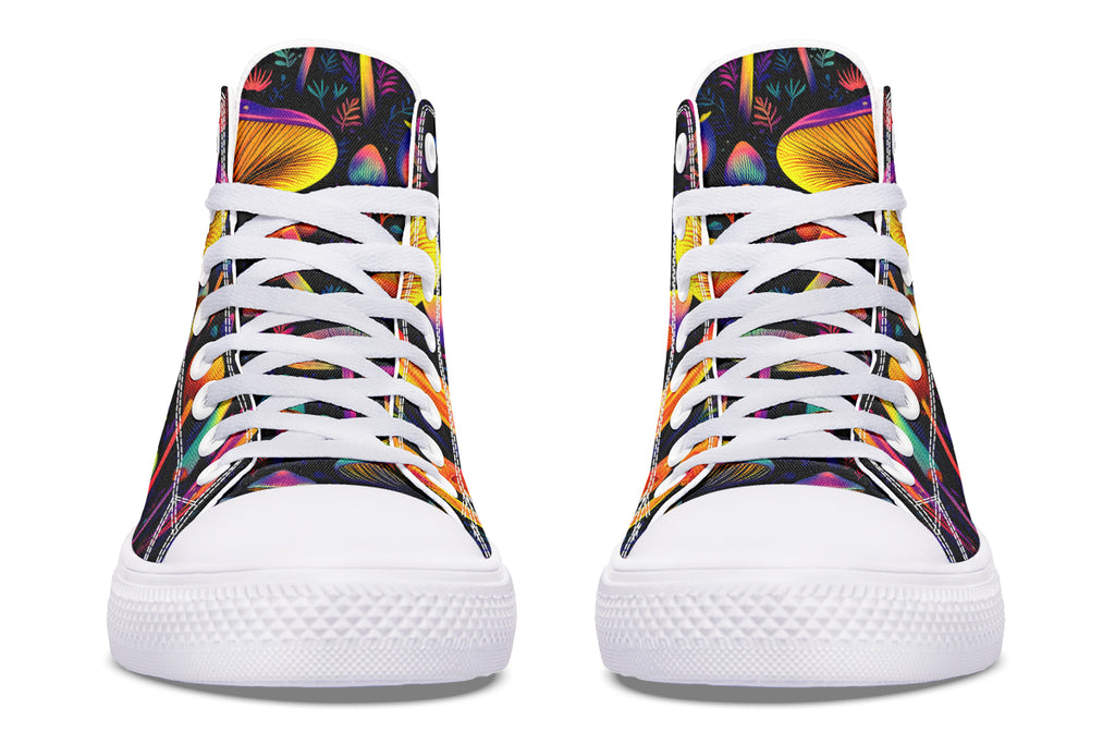 Neon Mushrooms High Tops - Offbeat Sweetie