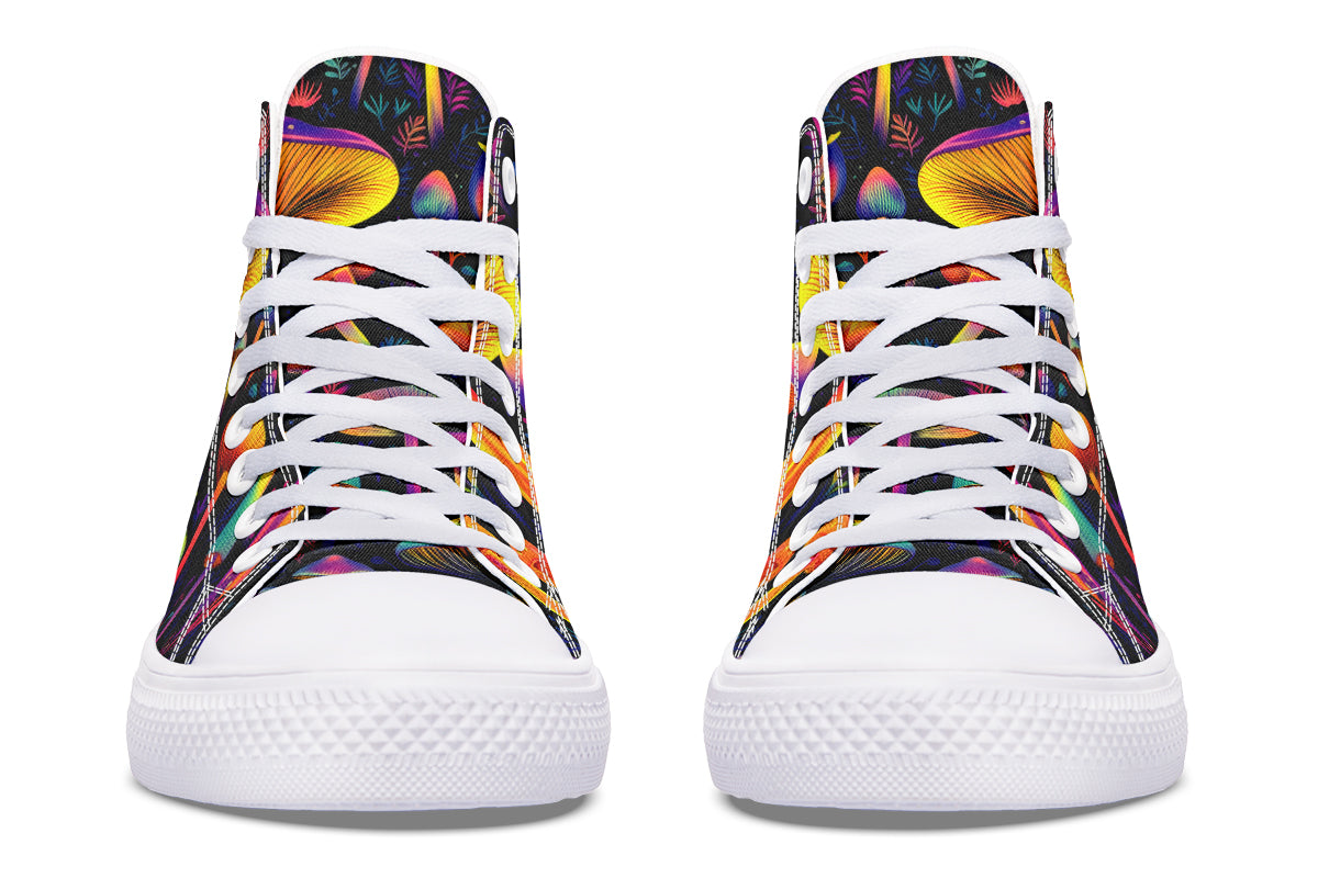 Neon Mushrooms High Tops - Offbeat Sweetie