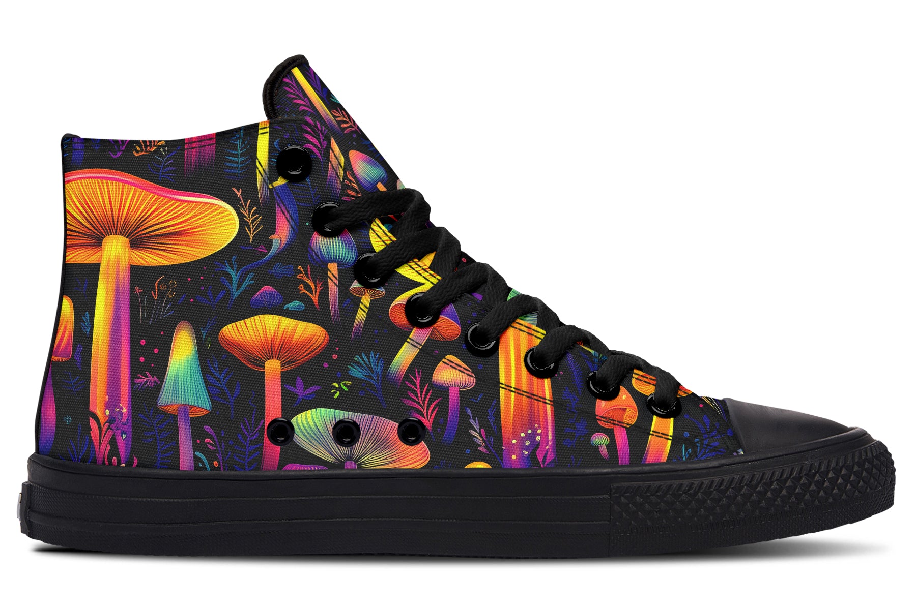 Neon Mushrooms High Tops - Offbeat Sweetie
