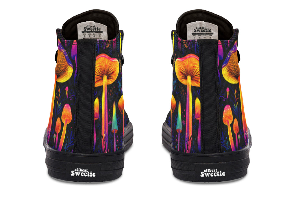 Neon Mushrooms High Tops - Offbeat Sweetie