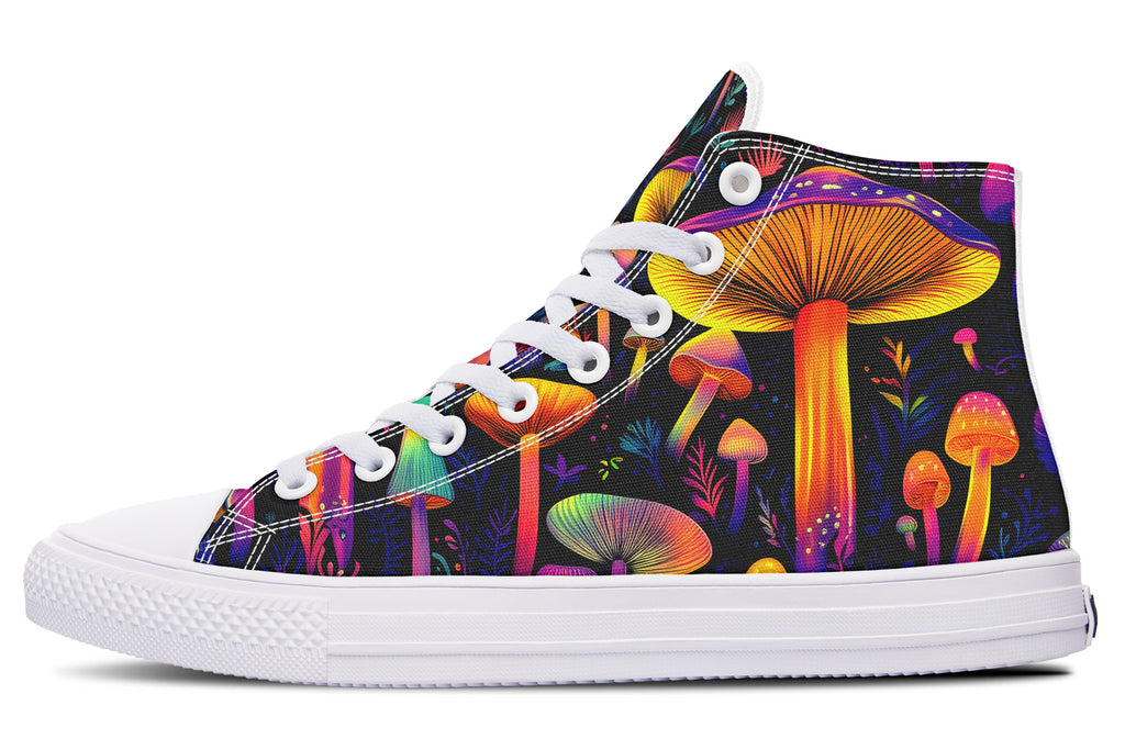 Neon Mushrooms High Tops - Offbeat Sweetie