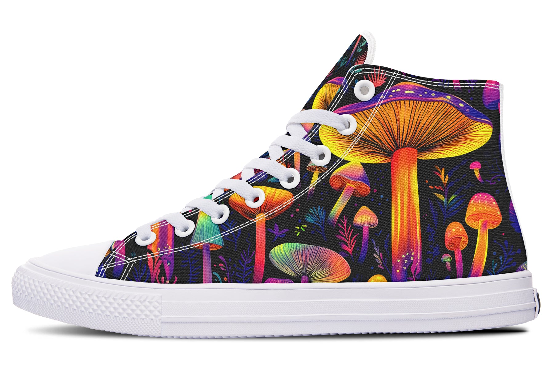 Neon Mushrooms High Tops - Offbeat Sweetie