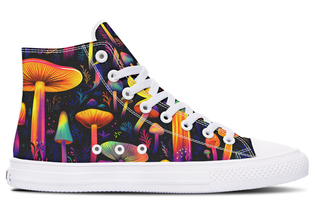 Neon Mushrooms High Tops - Offbeat Sweetie