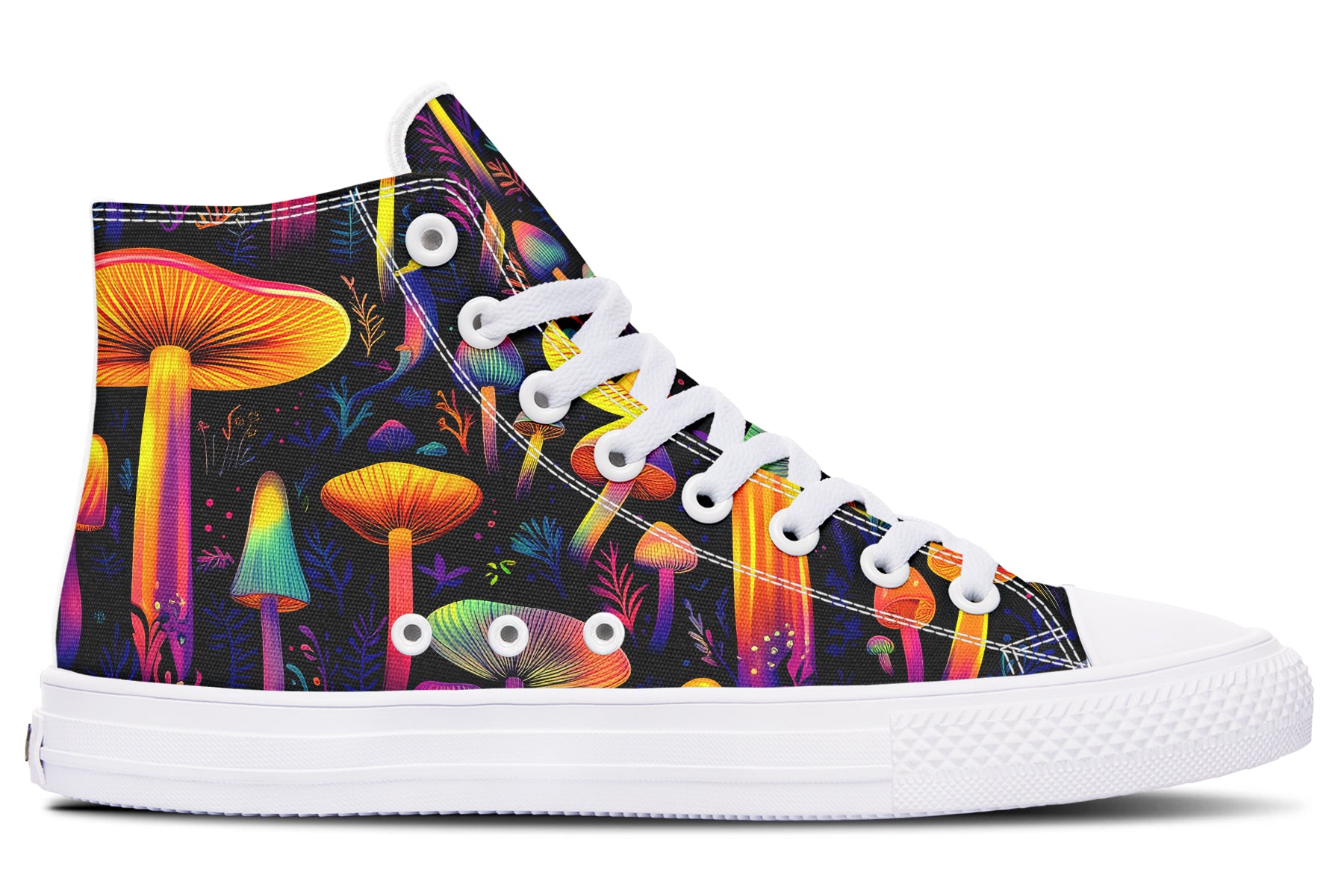 Neon Mushrooms High Tops - Offbeat Sweetie