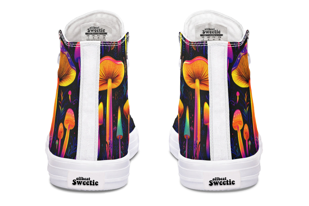 Neon Mushrooms High Tops - Offbeat Sweetie