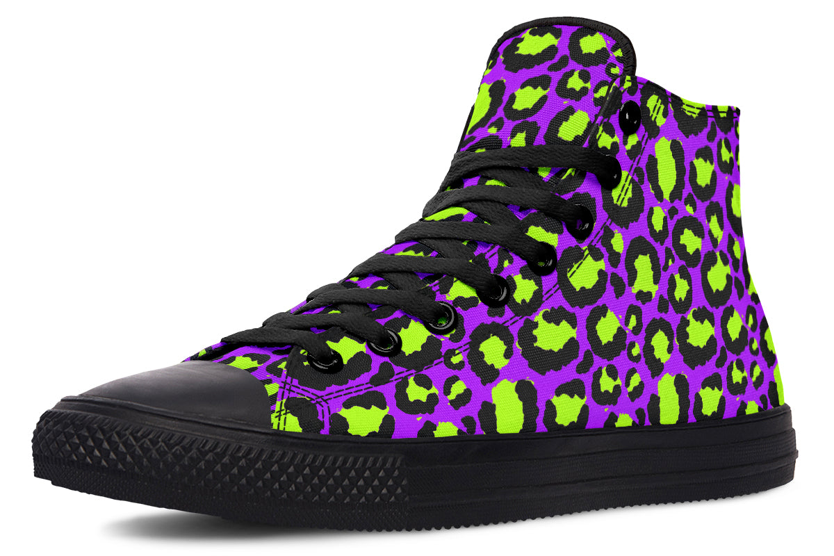 Neon Safari x Zombie Leopard Mismatch High Tops