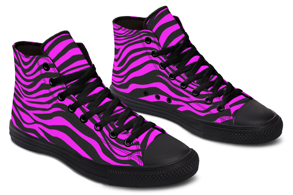Neon Zebra Fuchsia High Tops