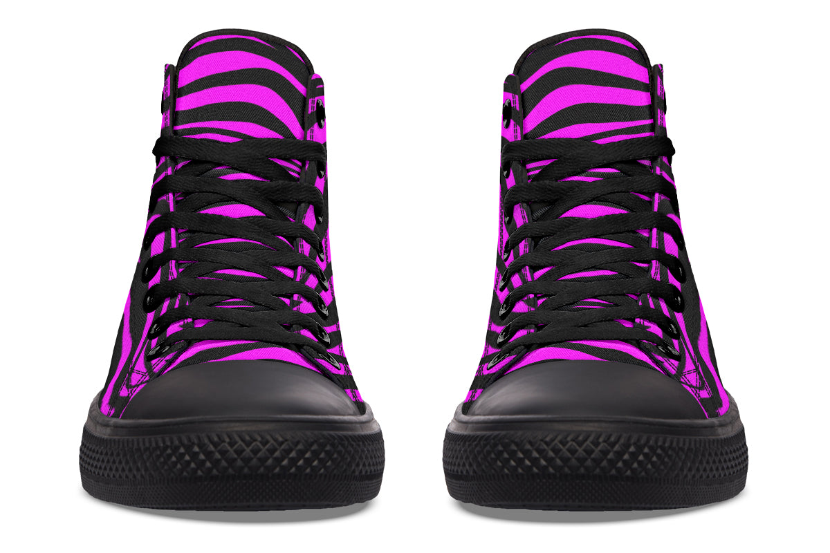 Neon Zebra Fuchsia High Tops