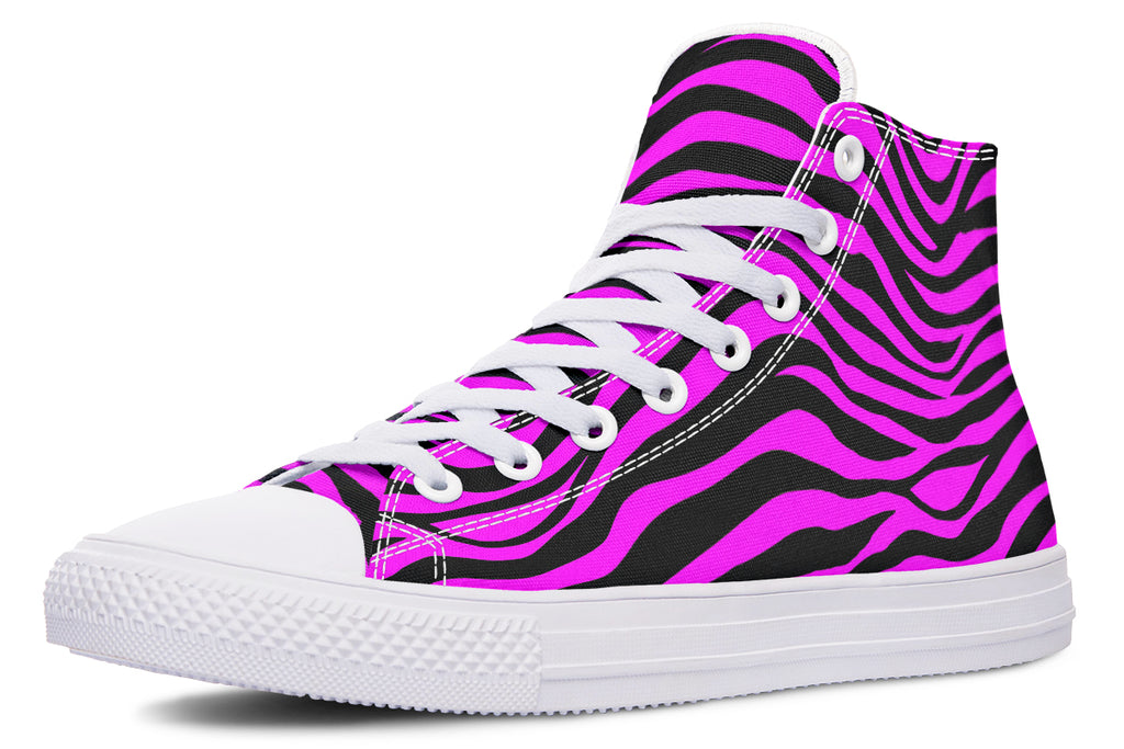 Neon Zebra Fuchsia High Tops