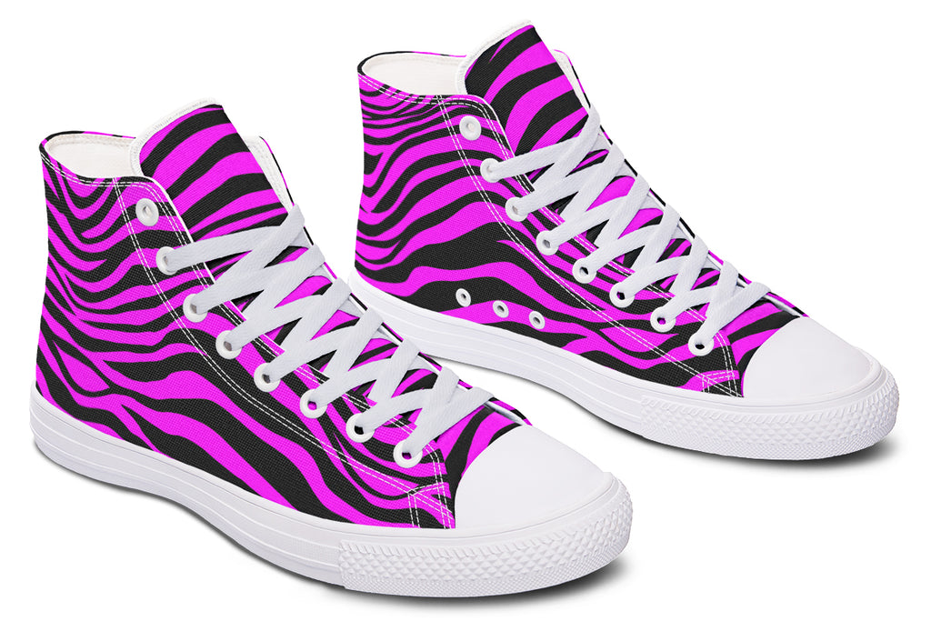 Neon Zebra Fuchsia High Tops