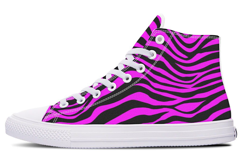 Neon Zebra Fuchsia High Tops