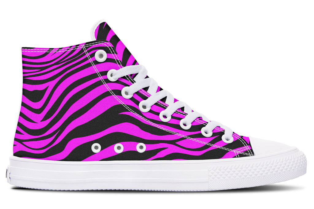 Neon Zebra Fuchsia High Tops