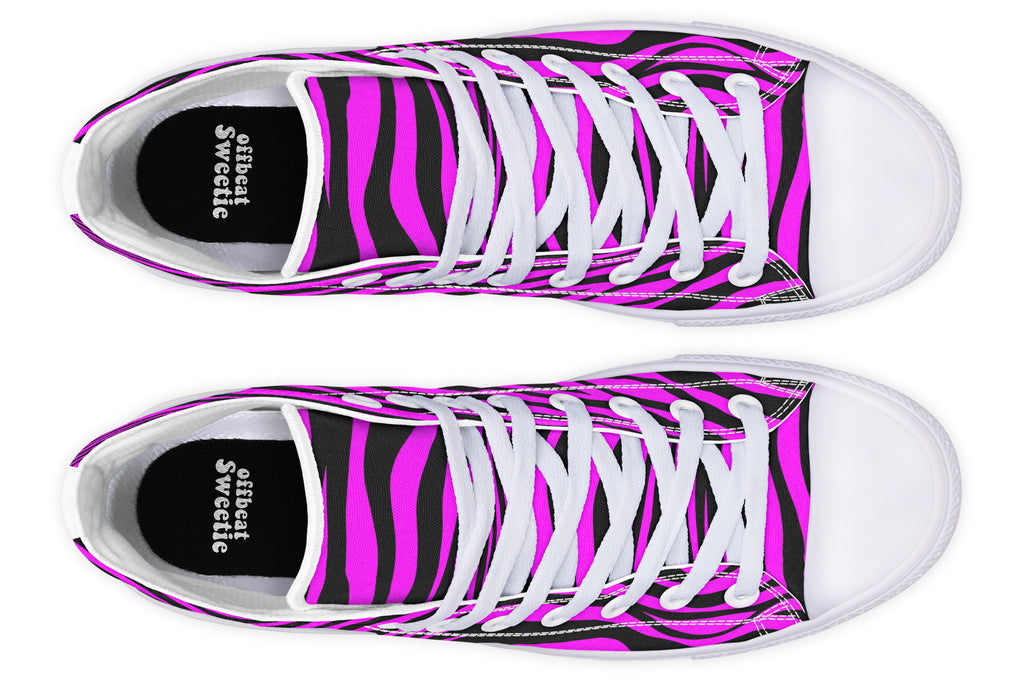 Neon Zebra Fuchsia High Tops