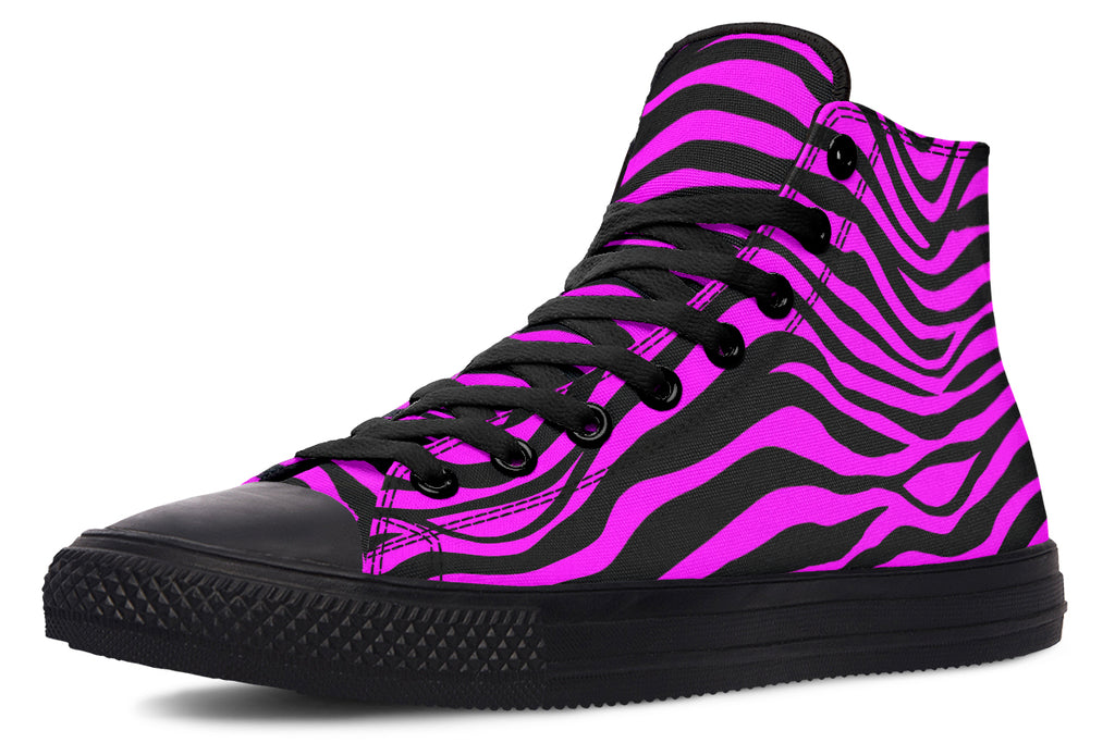 Neon Zebra Fuchsia High Tops (Wide)