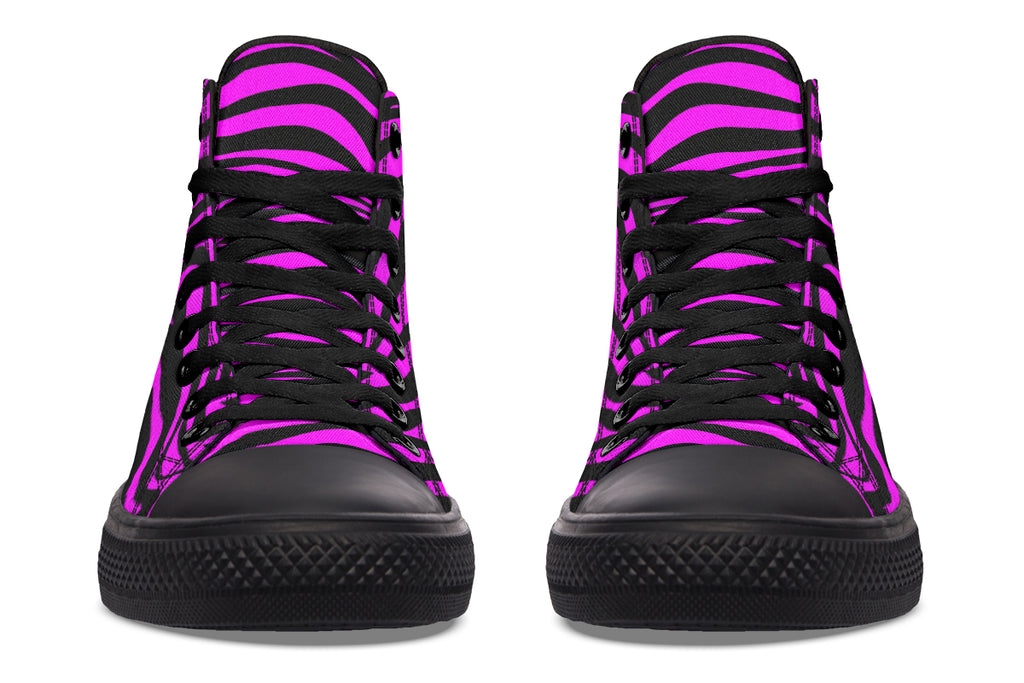 Neon Zebra Fuchsia High Tops (Wide)