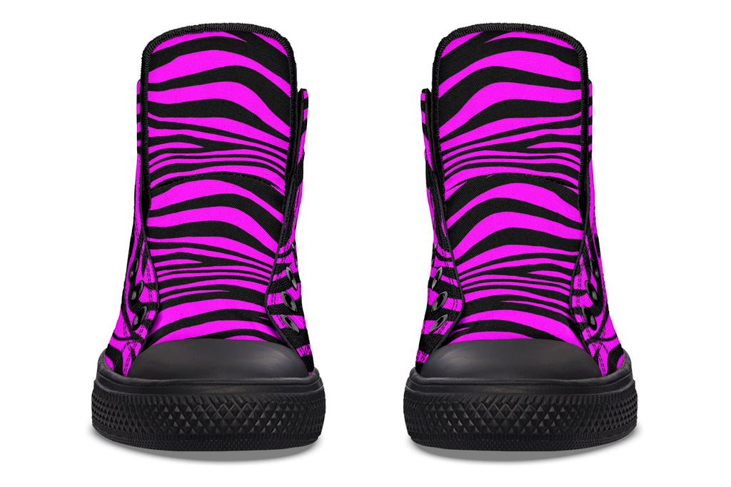 Neon Zebra Fuchsia High Tops (Wide)