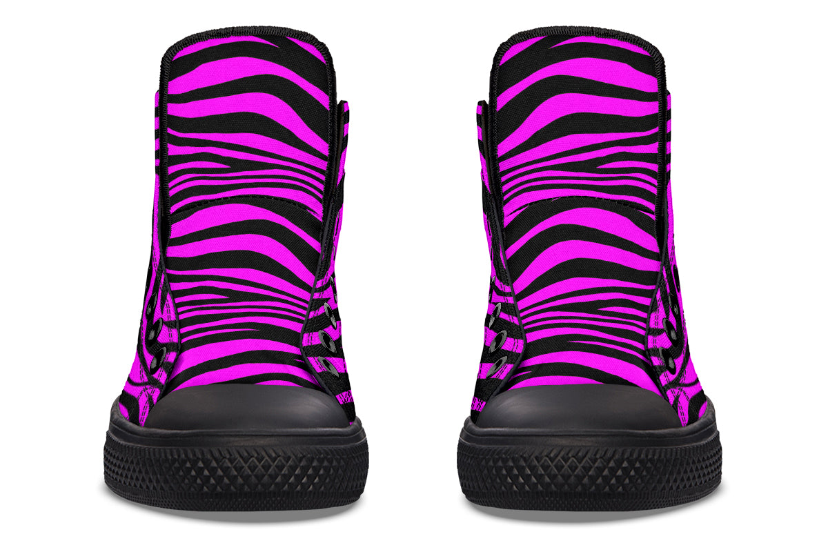 Neon Zebra Fuchsia High Tops (Wide)
