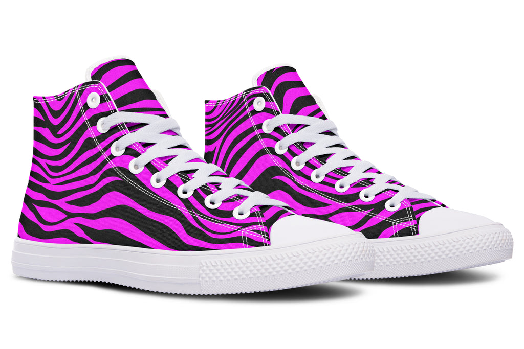Neon Zebra Fuchsia High Tops (Wide)