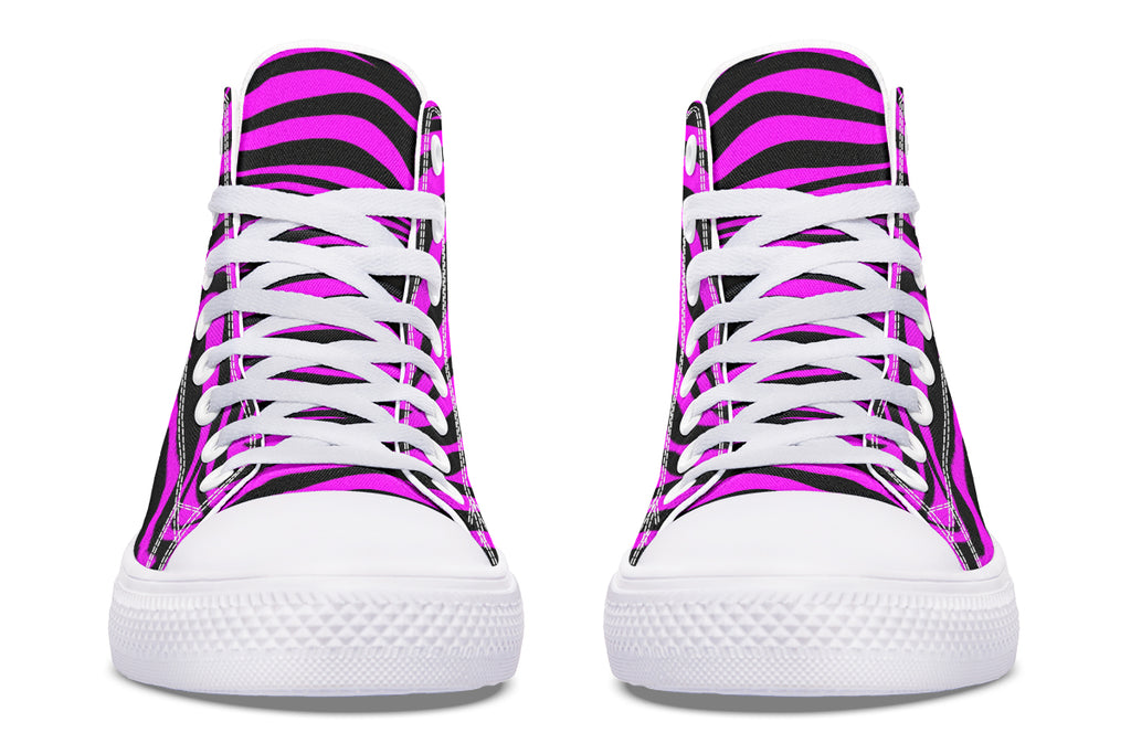 Neon Zebra Fuchsia High Tops (Wide)