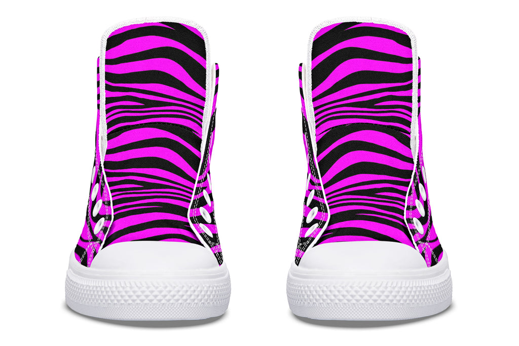 Neon Zebra Fuchsia High Tops (Wide)
