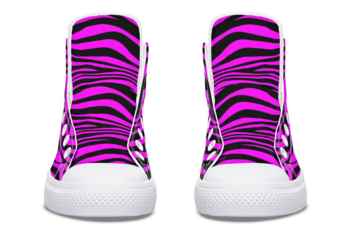 Neon Zebra Fuchsia High Tops (Wide)