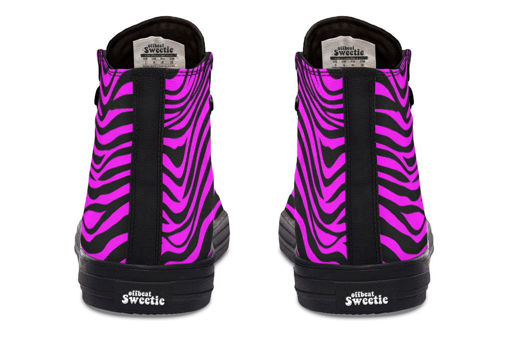 Neon Zebra Fuchsia High Tops (Wide)