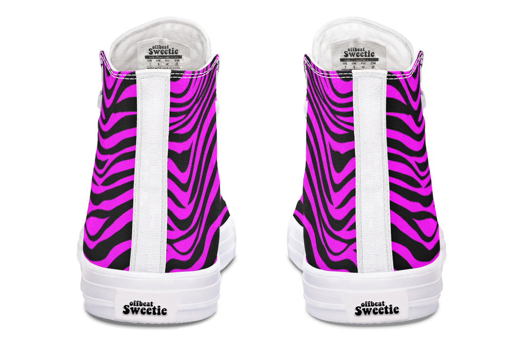 Neon Zebra Fuchsia High Tops (Wide)