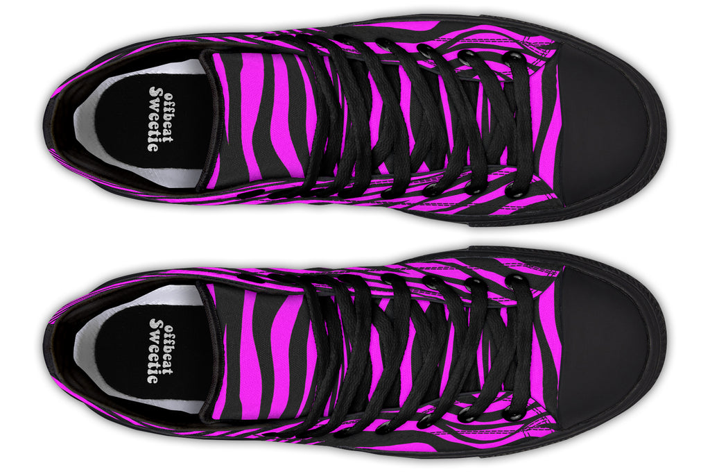 Neon Zebra Fuchsia High Tops (Wide)