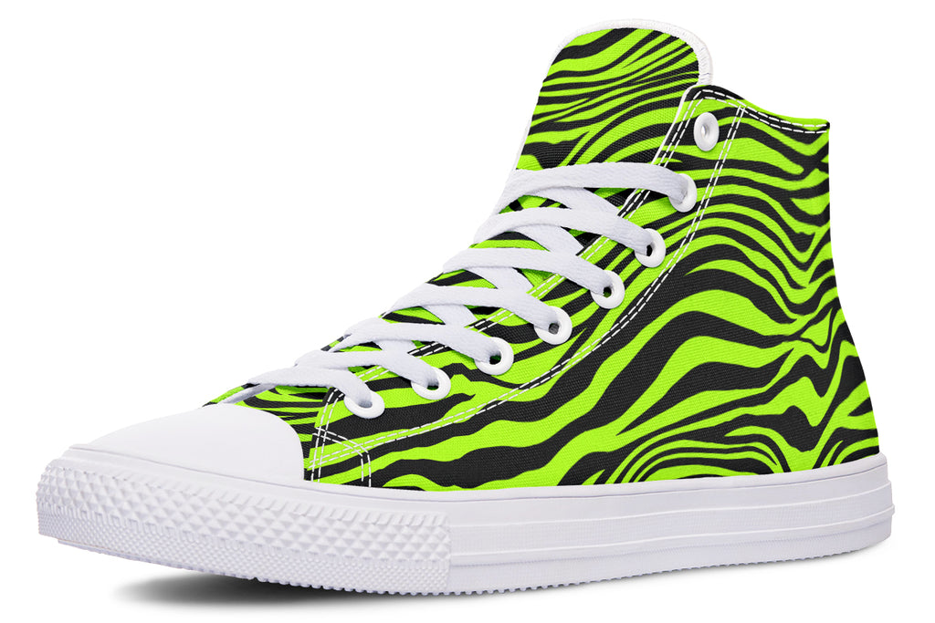 Neon Zebra High Tops - Offbeat Sweetie