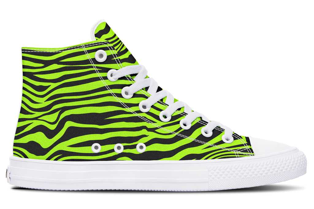 Neon Zebra High Tops - Offbeat Sweetie