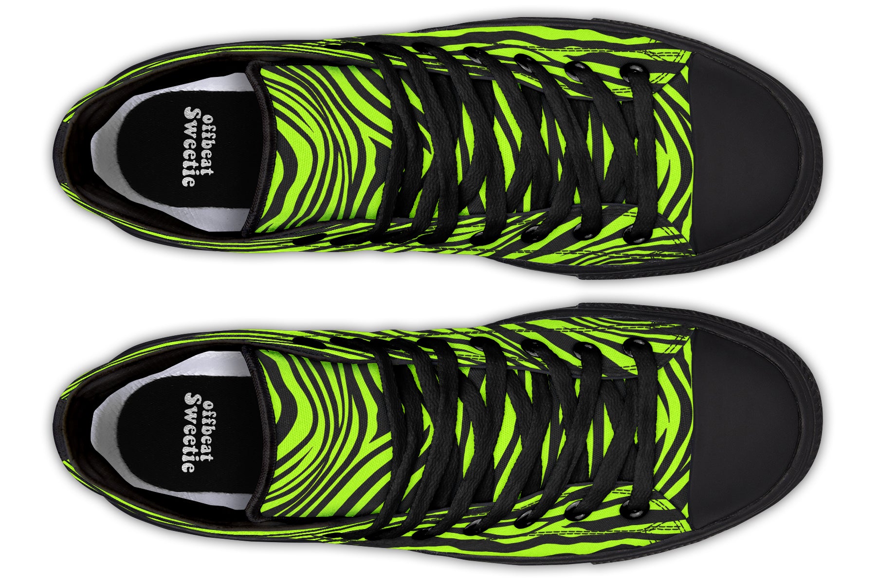 Neon Zebra High Tops - Offbeat Sweetie
