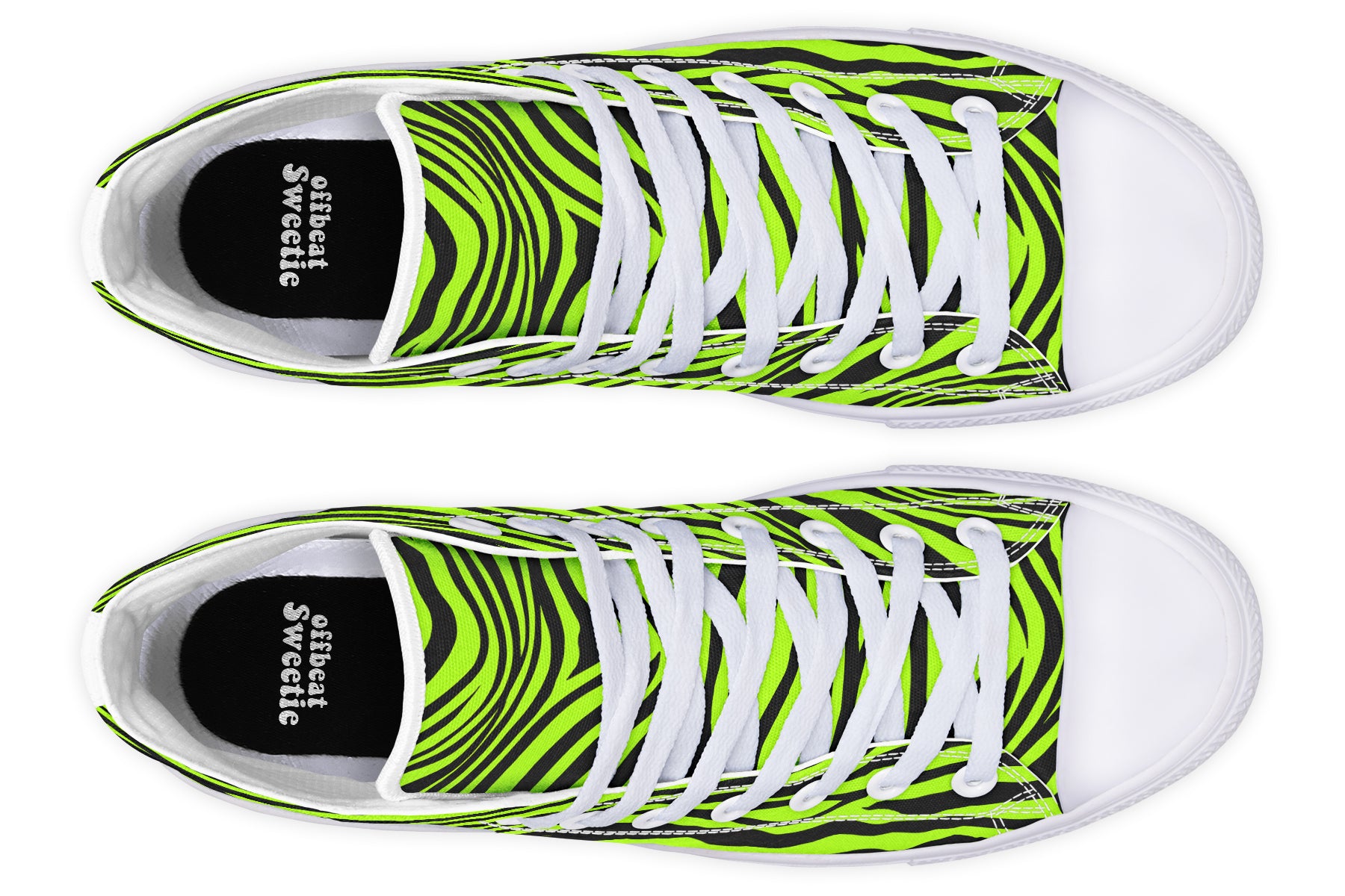 Neon Zebra High Tops - Offbeat Sweetie